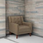 Tattva Woods Home Evelyn Mid Century Modern Fabric Arm Chair, Mocha, Walnut 31D x 30W x 32H in - Image 6