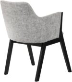 Tattva Woods Renzo Light Fabric Wood Dining Side Chairs-Set of 2, 18" SH, Gray/Black - Image 5