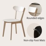 Tattva WoodsOak Dining Chairs, Kitchen Chairs, 100% Solid Wood Modern Dinner Chair with Curved Backrest, Dining Room Chair for Kitchen, Living Room, Dining Room (1PK, Walnut) - Image 3