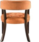 Tattva Woods Arm Dining Chairs with Upholstered,Office Desk Chair with Arms and Metal Rivets. PU Boss Captain's Chairs,Classic Accent Stools for Dining Room, Bedroom Brown Legs & Orange NX173-318OR - Image 2