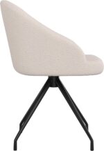 Tattva Woods Swivel Task Chair with Sloped Arms for Home Office in White Boucle with Oil Rubbed Bronze Frame - Image 10