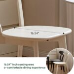 Tattva WoodsOak Dining Chairs, Kitchen Chairs, 100% Solid Wood Modern Dinner Chair with Curved Backrest, Dining Room Chair for Kitchen, Living Room, Dining Room (1PK, Walnut) - Image 6