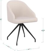 Tattva Woods Swivel Task Chair with Sloped Arms for Home Office in White Boucle with Oil Rubbed Bronze Frame - Image 3