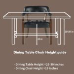 Tattva Woods Arm Dining Chairs with Upholstered,Office Desk Chair with Arms and Metal Rivets. PU Boss Captain's Chairs,Classic Accent Stools for Dining Room, Bedroom Brown Legs & Orange NX173-318OR - Image 7