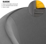 Tattva Woods Arm Chairs- Sofa Chair Arm Chair Living Room Bedroom Reading Chair, Yellow/Gray Contrasting Colors Upholstered Bedroom Barrel Chair with Backrest Pillow, Mid Century Modern Comfy Suede Singel Armchair - Image 6