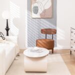 Tattva Woods-Swivel Accent Chair Living Room Chair with Back, upholstered Wood mid Century Modern Chair for Bedroom Office, Faux Leather Cognac Brown - Image 4