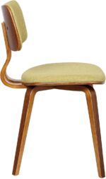 Tattva Woods Arm Chairs-Mid-Century Dining Chair in Walnut Wood and Green Fabric - Image 6