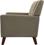 Tattva Woods Home Evelyn Mid Century Modern Fabric Arm Chair, Mocha, Walnut 31D x 30W x 32H in - Image 5