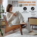 Tattva WoodsMid Century Modern Accent Chair for Living Room, Low Lounge Chair with Solid Wood Frame, Comfy Armchair for Bedroom and Balcony, Walnut - Image 5