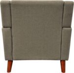 Tattva Woods Home Evelyn Mid Century Modern Fabric Arm Chair, Mocha, Walnut 31D x 30W x 32H in - Image 3