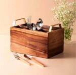 WOODEN CUTLERY STAND AND SERVING TRAY COMBO II FOOD GRADE - Image 2