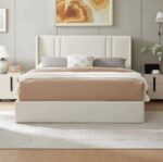 Upholstered Gas Lift Storage Bed Frame, Wingback Design, Spacious Under-Bed Storage, Sturdy Metal Frame, Easy Assembly, Ideal for Modern Bedrooms