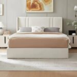 Upholstered Gas Lift Storage Bed Frame, Wingback Design, Spacious Under-Bed Storage, Sturdy Metal Frame, Easy Assembly, Ideal for Modern Bedrooms