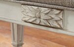 Ashley Realyn French Country Upholstered Tufted Accent Bench, Antique White - Image 2