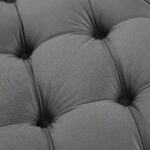 DOE BUCK ROUND TUFTED VELVET OTTAMAN/POUFEE IN GREY - Image 4