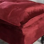 Wide Velvet Tufted Rectangle Solid Footstool Ottoman - Image 5