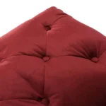 Wide Velvet Tufted Rectangle Solid Footstool Ottoman - Image 4