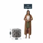 DOE BUCK ROUND TUFTED VELVET OTTAMAN/POUFEE IN GREY - Image 3