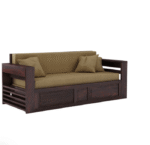 3 SEATER WALNUT SOFA CUM BED SHEESHAM WOOD - Image 5