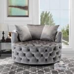 Wide Tufted Barrel chair Tufted Arm Chair - Image 6