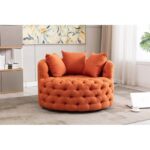 Wide Tufted Barrel chair Tufted Arm Chair - Image 5