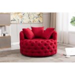 Wide Tufted Barrel chair Tufted Arm Chair - Image 2