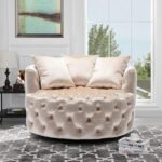 Wide Tufted Barrel chair Tufted Arm Chair - Image 8